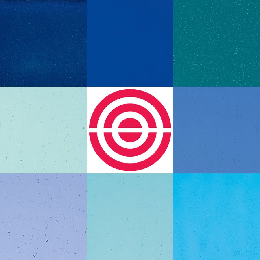 Bullseye Sample Pack: 3mm Blue Transparent Glass - Warm Glass