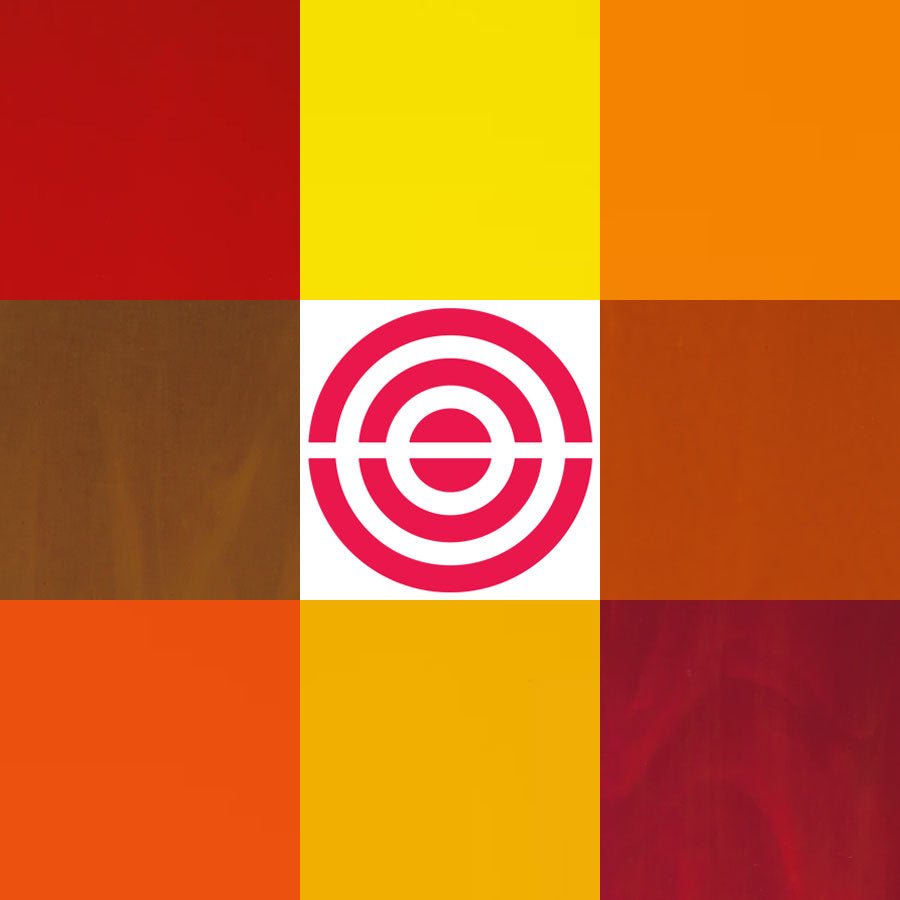 Bullseye Sample Pack: 3mm Hot Opalescent Glass - Warm Glass