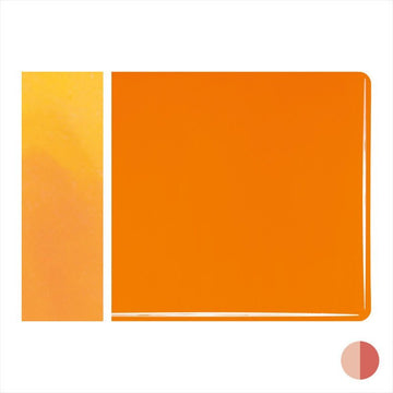 Bullseye Sheet Glass: 2mm Tangerine Orange Opal Striker 0025.50 - Warm Glass