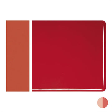 Bullseye Sheet Glass: 2mm Tomato Red Opal Striker 0024.50 - Warm Glass