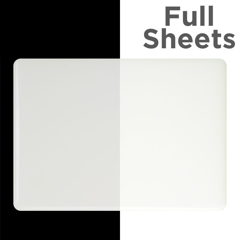 Bullseye Sheet Glass: 3mm White Tekta Full Sheets - Warm Glass