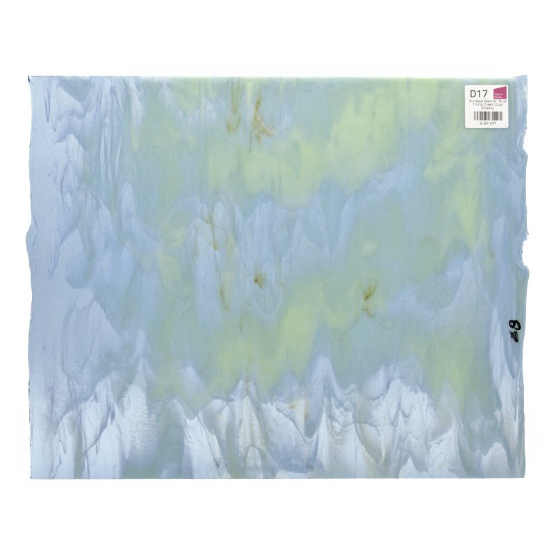 Bullseye Special: Blue Tint & Green Opal Streaky - Warm Glass