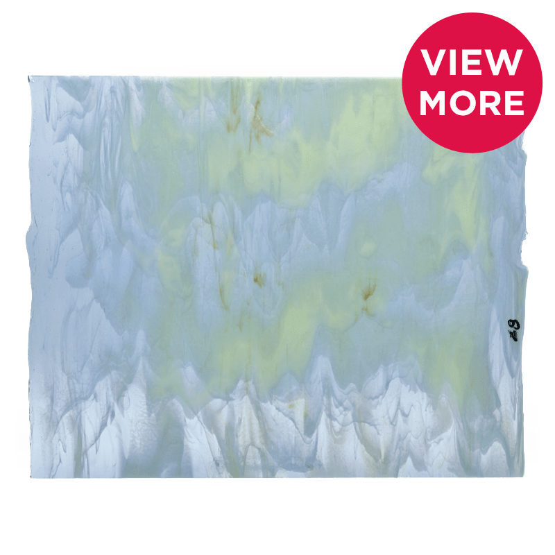 Bullseye Special: Blue Tint & Green Opal Streaky - Warm Glass