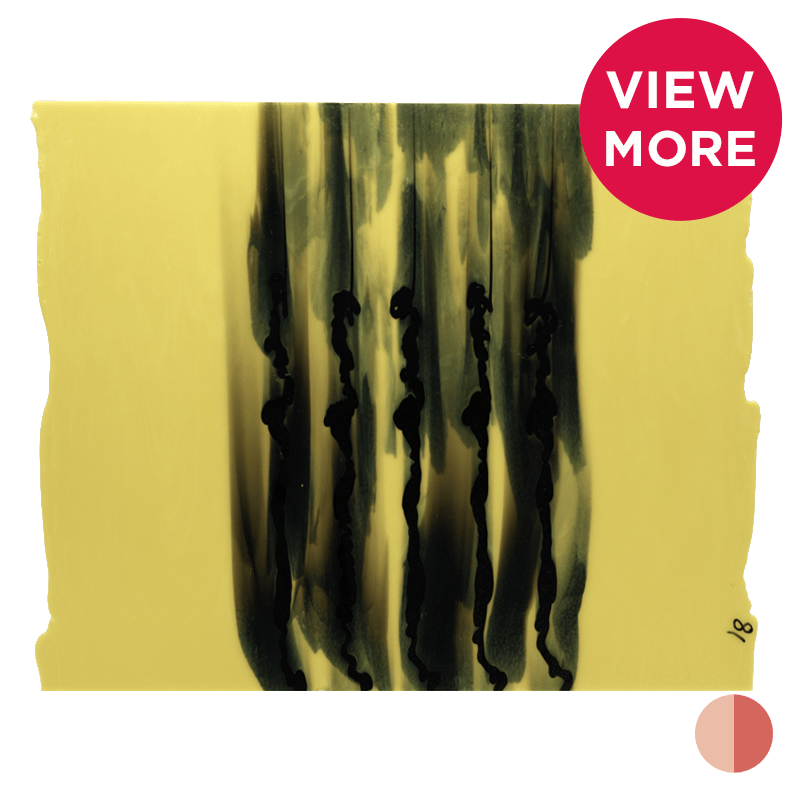 Bullseye Special: Canary Yellow & Black Stripes - Warm Glass