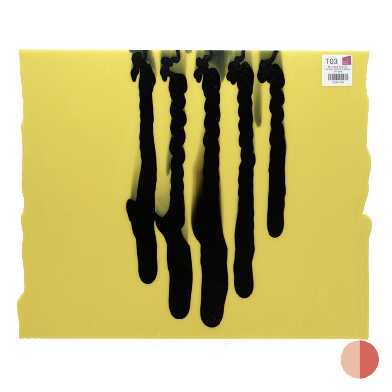 Bullseye Special: Canary Yellow & Black Stripes - Warm Glass