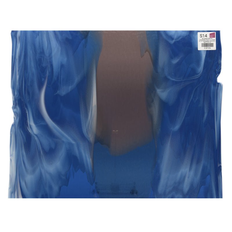 Bullseye Special: Caribbean Blue, Lt Violet & White Streaky Cascade - BOTTOM B - Warm Glass