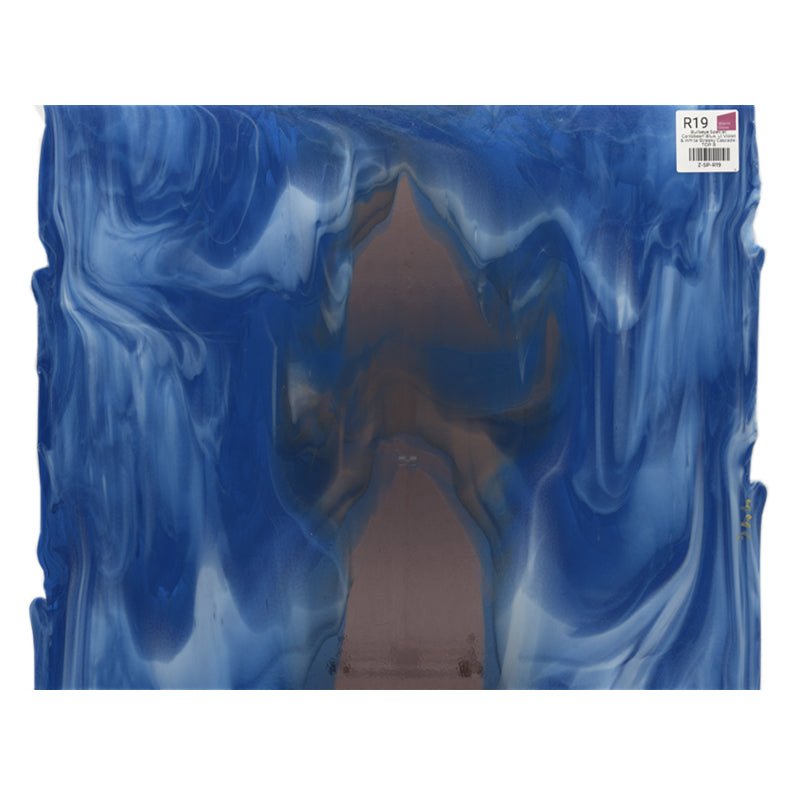 Bullseye Special: Caribbean Blue, Lt Violet & White Streaky Cascade - TOP B - Warm Glass