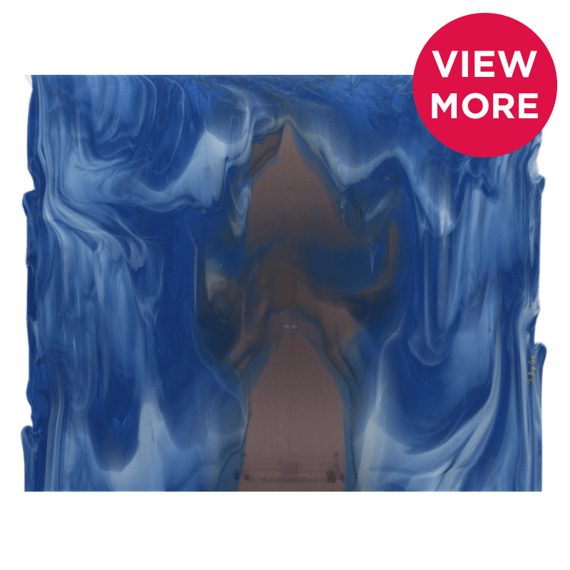 Bullseye Special: Caribbean Blue, Lt Violet & White Streaky Cascade - TOP B - Warm Glass