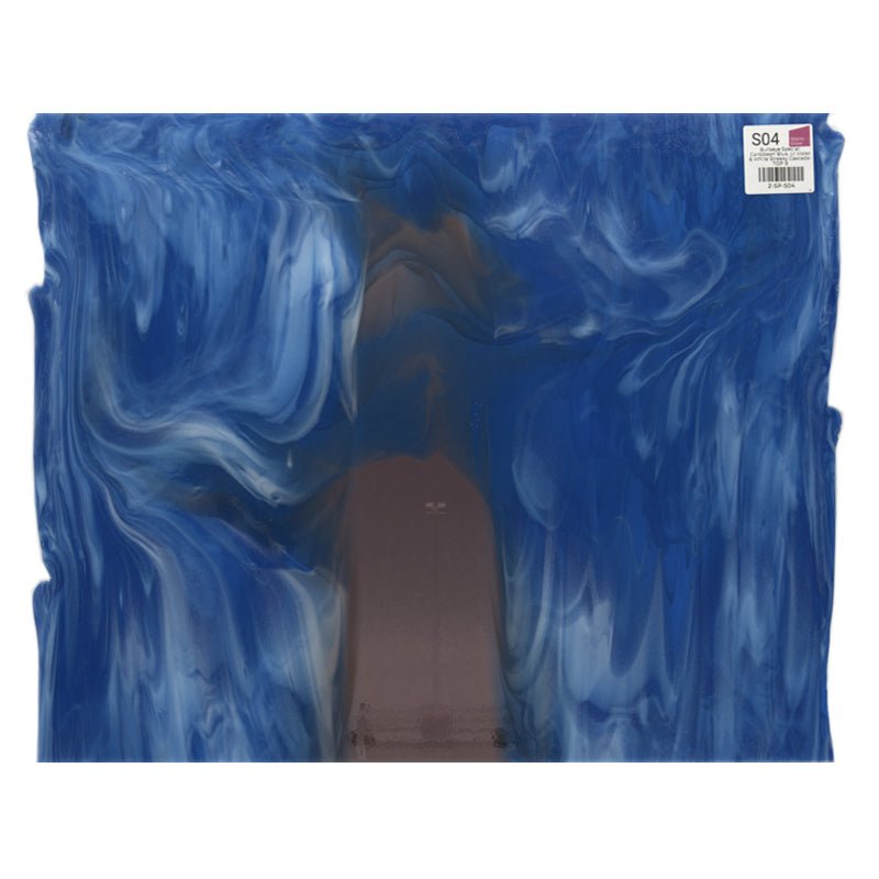 Bullseye Special: Caribbean Blue, Lt Violet & White Streaky Cascade - TOP B - Warm Glass