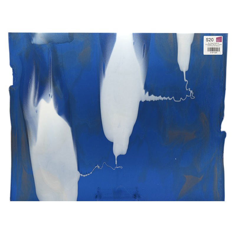 Bullseye Special: Caribbean Blue, Lt Violet & White Windows - Warm Glass