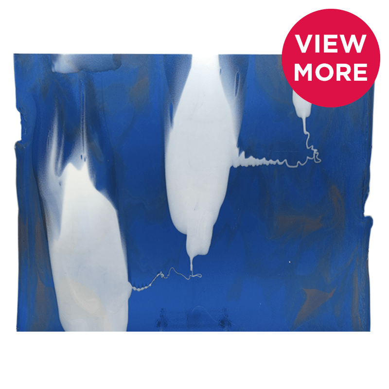 Bullseye Special: Caribbean Blue, Lt Violet & White Windows - Warm Glass