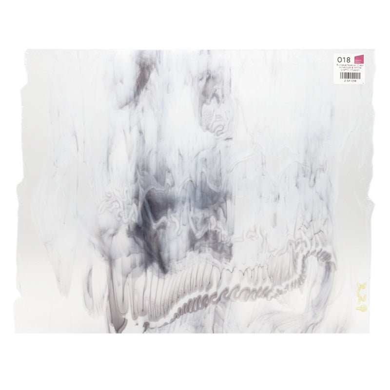 Bullseye Special: Clear, Amethyst & White Graffiti Infusion - Warm Glass