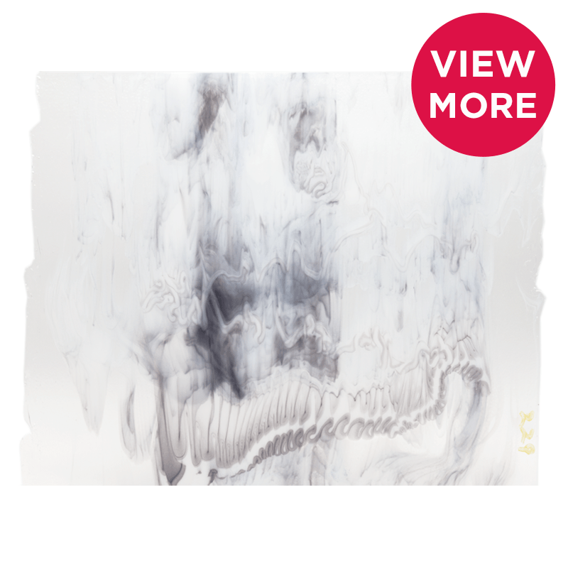 Bullseye Special: Clear, Amethyst & White Graffiti Infusion - Warm Glass