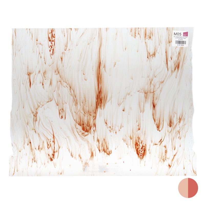 Bullseye Special: Clear and Tomato Red Streaky - Warm Glass