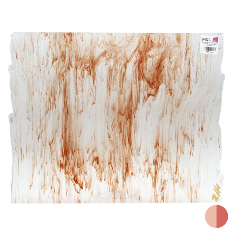 Bullseye Special: Clear and Tomato Red Streaky - Warm Glass
