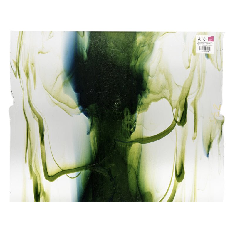 Bullseye Special: Clear, Aventurine Green & Dark Blue Cascade Infusion - Warm Glass