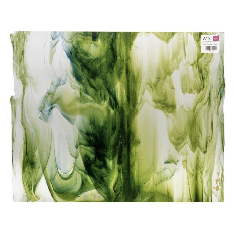 Bullseye Special: Clear, Aventurine Green & Dark Blue Cascade Infusion - Warm Glass