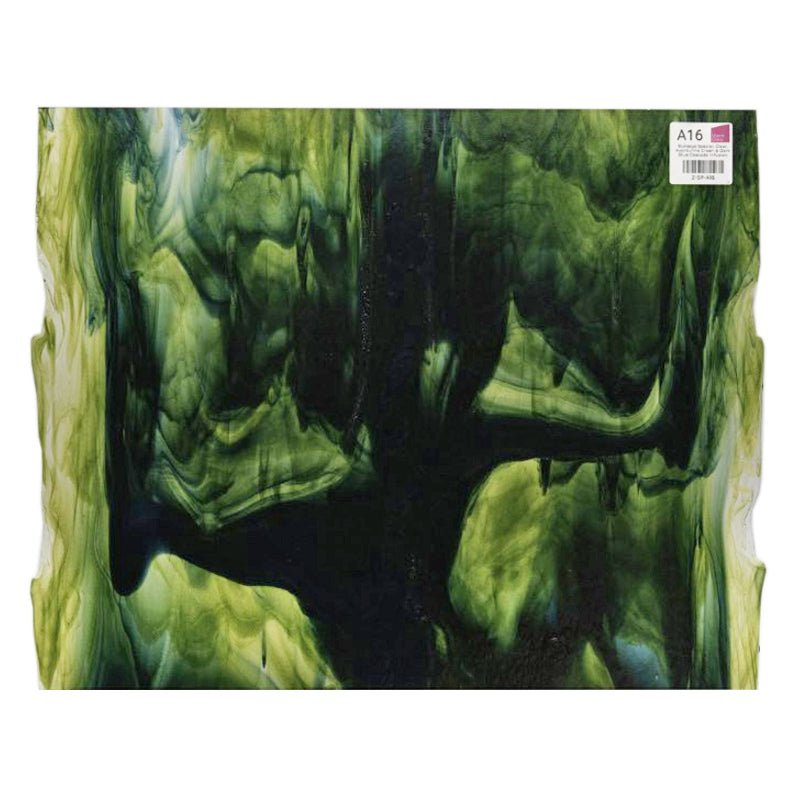 Bullseye Special: Clear, Aventurine Green & Dark Blue Cascade Infusion - Warm Glass