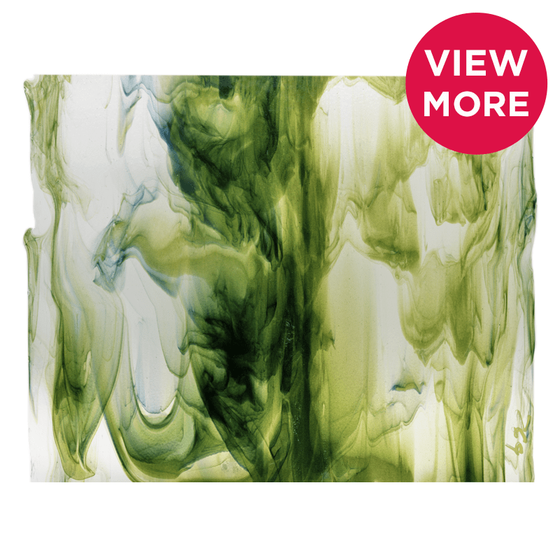 Bullseye Special: Clear, Aventurine Green & Dark Blue Cascade Infusion - Warm Glass