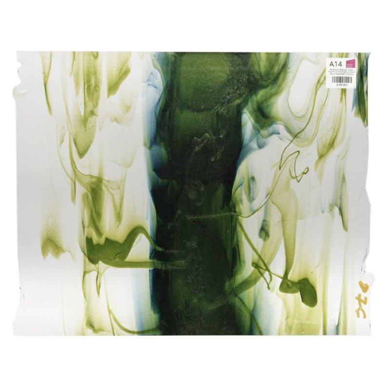 Bullseye Special: Clear, Aventurine Green & Dark Blue Cascade Infusion - Warm Glass