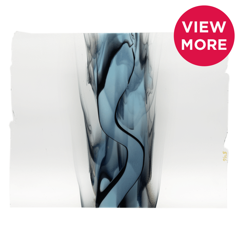 Bullseye Special: Clear, Black & Powder Blue Cascade - Warm Glass