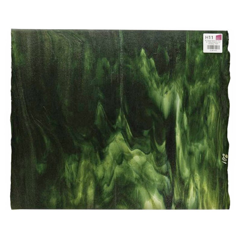 Bullseye Special: Clear & Triple Aventurine Streaky - TOP - Warm Glass