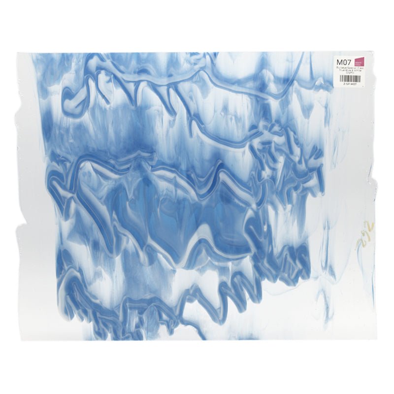 Bullseye Special: Clear, True Blue & White Graffiti - Warm Glass
