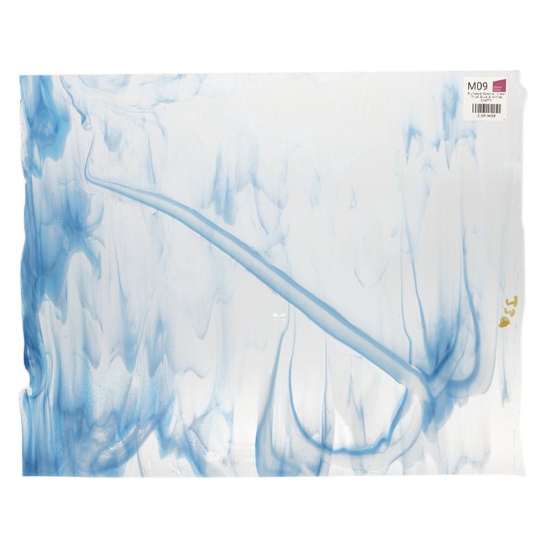 Bullseye Special: Clear, True Blue & White Graffiti - Warm Glass