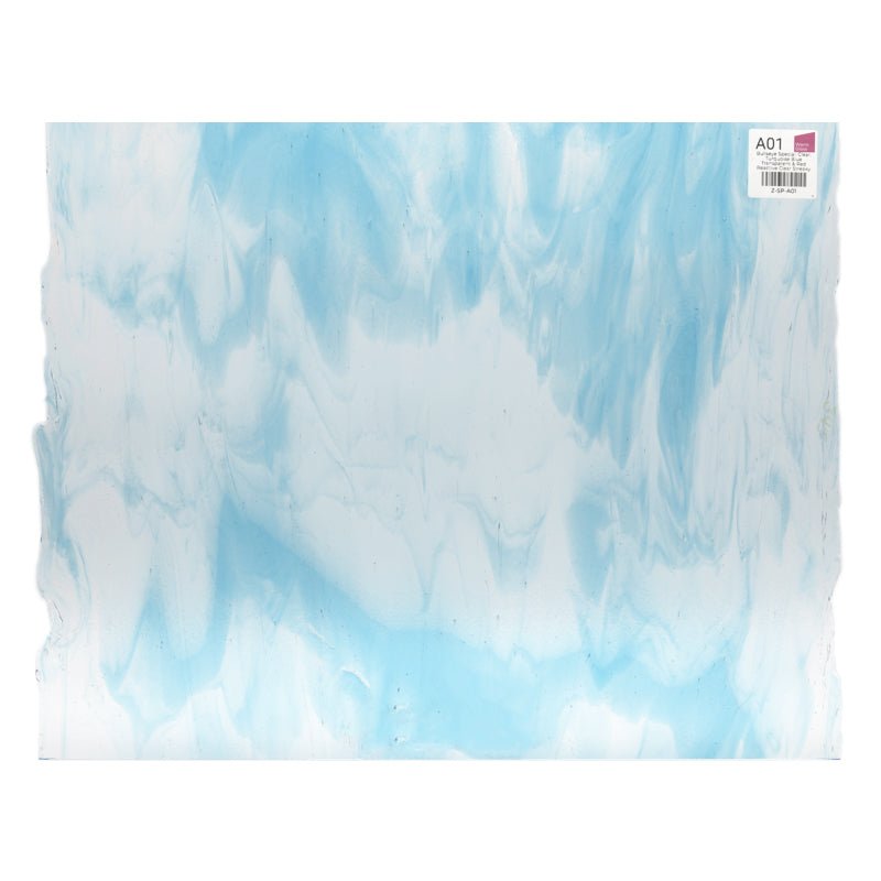 Bullseye Special: Clear, Turquoise Blue Transparent & Red Reactive Clear Streaky - Warm Glass