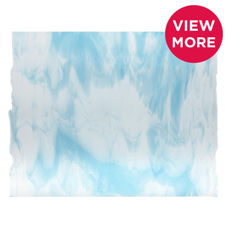 Bullseye Special: Clear, Turquoise Blue Transparent & Red Reactive Clear Streaky - Warm Glass