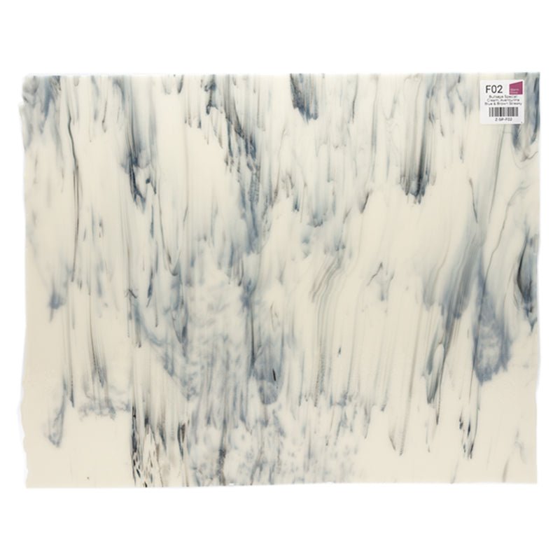 Bullseye Special: Cream, Aventurine Blue & Brown Streaky - Warm Glass