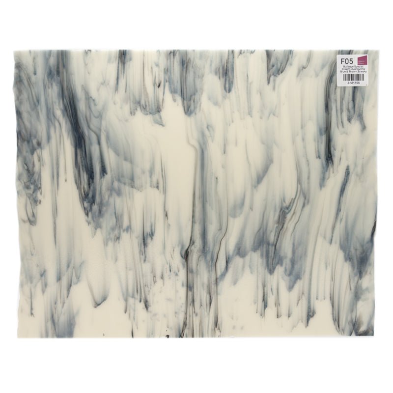 Bullseye Special: Cream, Aventurine Blue & Brown Streaky - Warm Glass