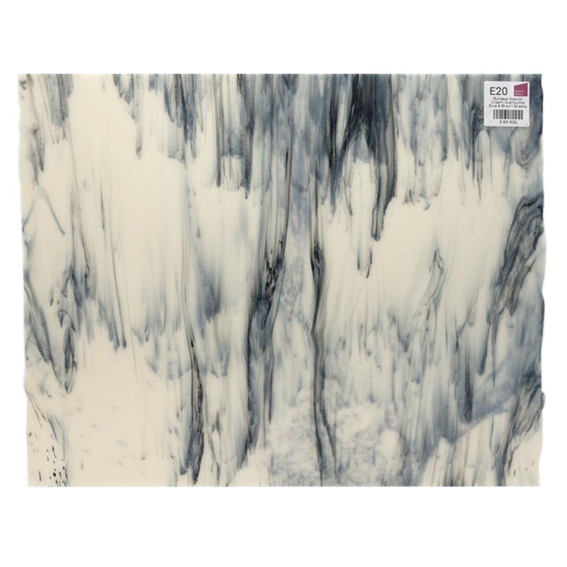 Bullseye Special: Cream, Aventurine Blue & Brown Streaky - Warm Glass