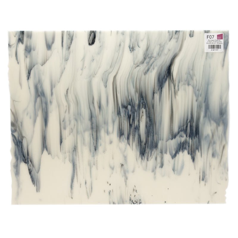 Bullseye Special: Cream, Aventurine Blue & Brown Streaky - Warm Glass