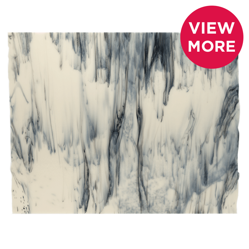 Bullseye Special: Cream, Aventurine Blue & Brown Streaky - Warm Glass