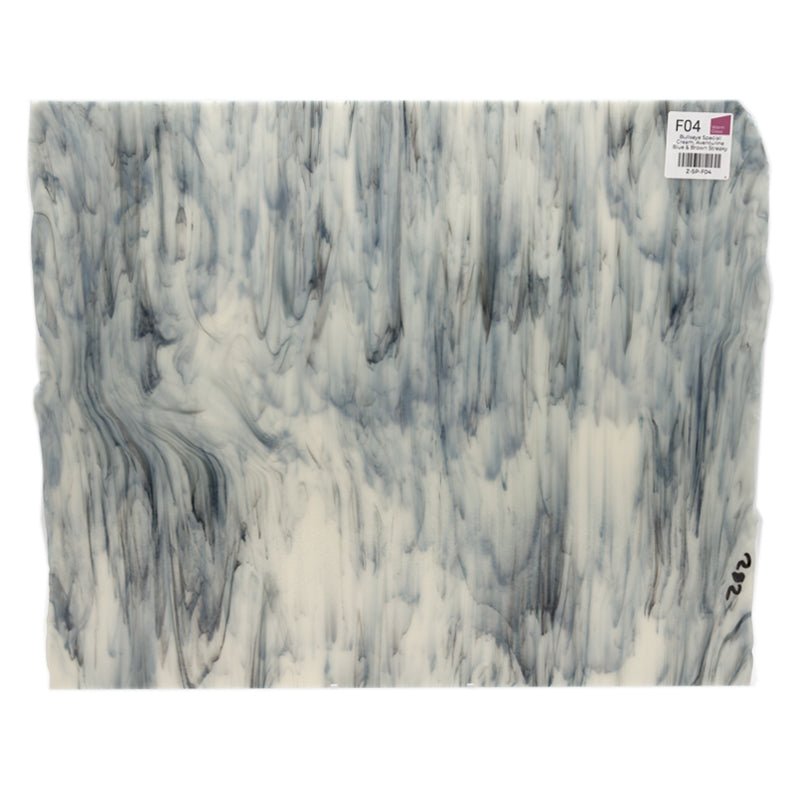 Bullseye Special: Cream, Aventurine Blue & Brown Streaky - Warm Glass