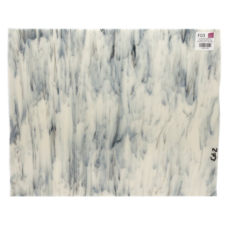 Bullseye Special: Cream, Aventurine Blue & Brown Streaky - Warm Glass