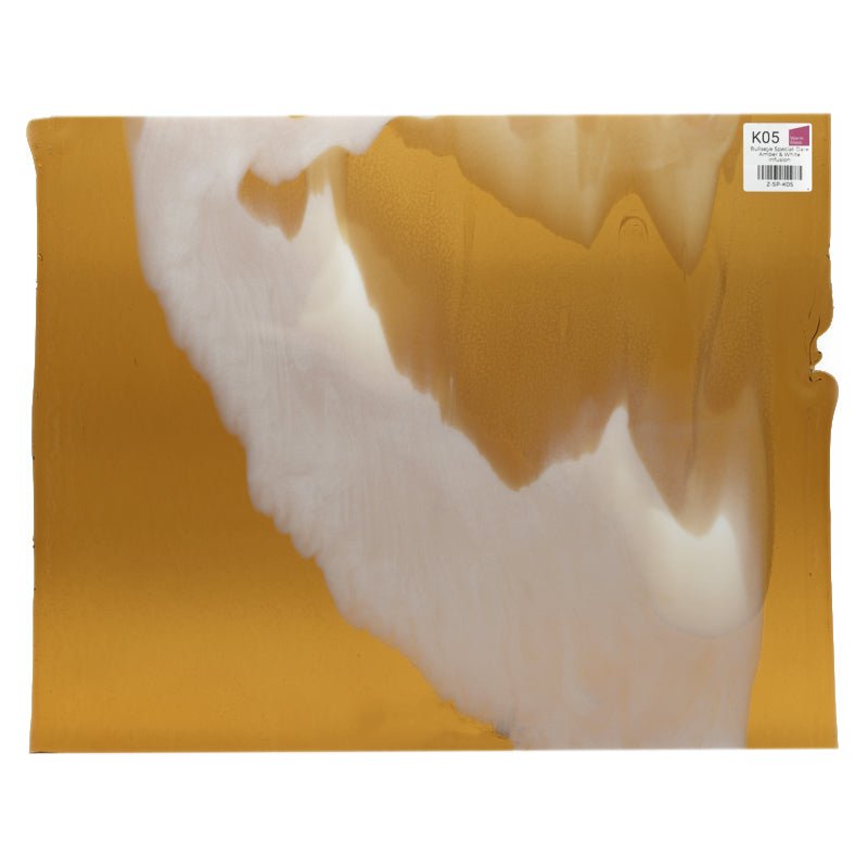 Bullseye Special: Dark Amber & White Infusion - Warm Glass