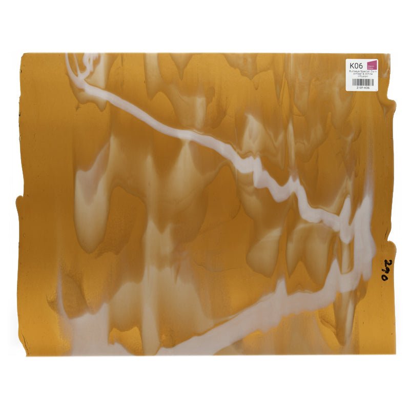 Bullseye Special: Dark Amber & White Infusion - Warm Glass