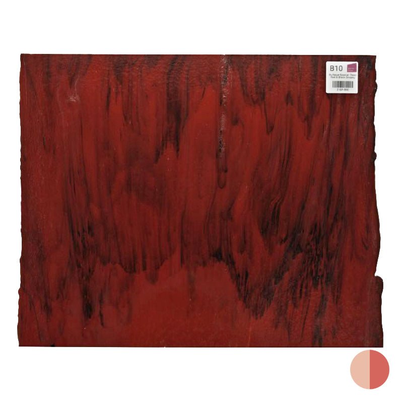 Bullseye Special: Deep Red & Black Streaky - Warm Glass