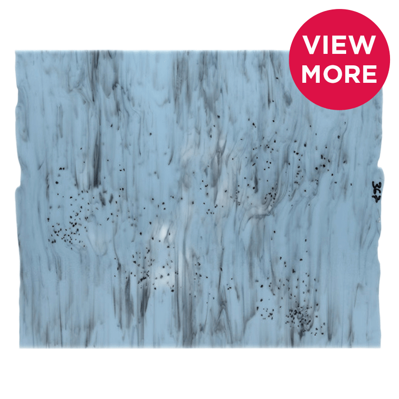 Bullseye Special: Glacier Blue with Blue Black/Aventurine Blue Frit - Warm Glass