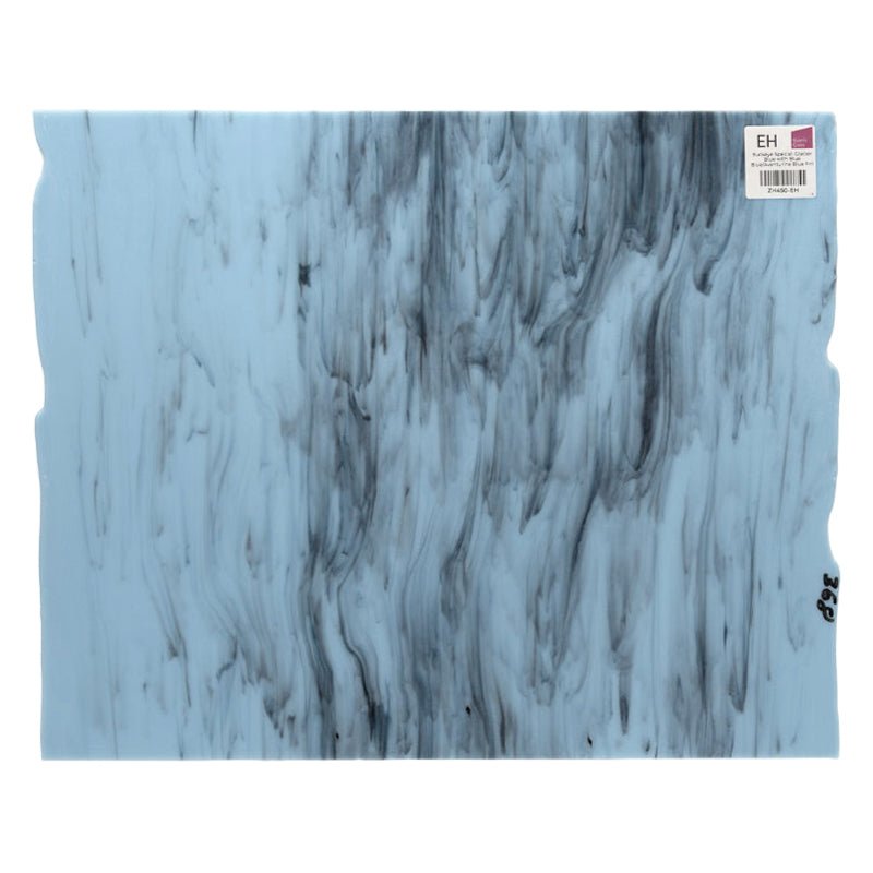 Bullseye Special: Glacier Blue with Blue Black/Aventurine Blue Frit - Warm Glass