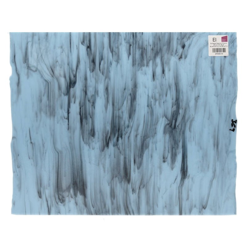 Bullseye Special: Glacier Blue with Blue Black/Aventurine Blue Frit - Warm Glass
