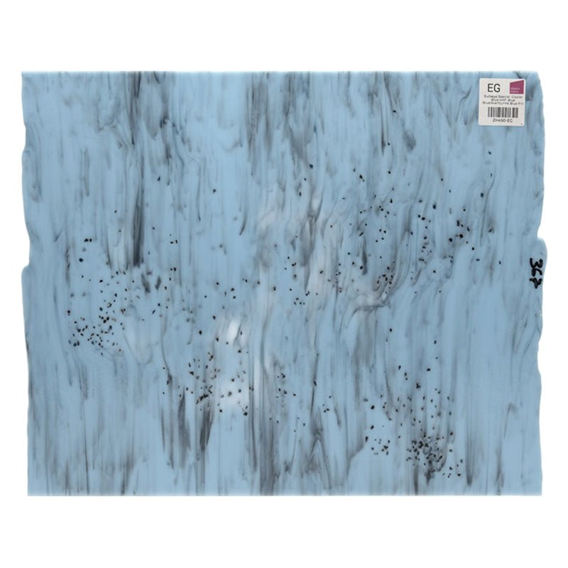 Bullseye Special: Glacier Blue with Blue Black/Aventurine Blue Frit - Warm Glass