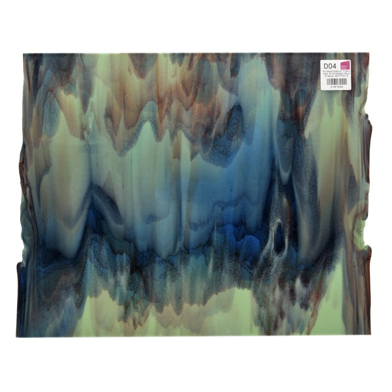 Bullseye Special: Green Opal & Caribbean Blue Streaky - BOTTOM B - Warm Glass