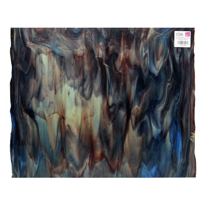 Bullseye Special: Green Opal & Caribbean Blue Streaky - TOP A - Warm Glass