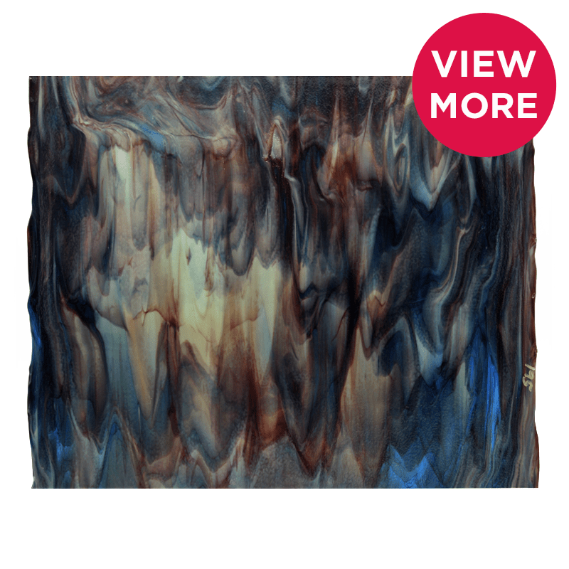 Bullseye Special: Green Opal & Caribbean Blue Streaky - TOP A - Warm Glass