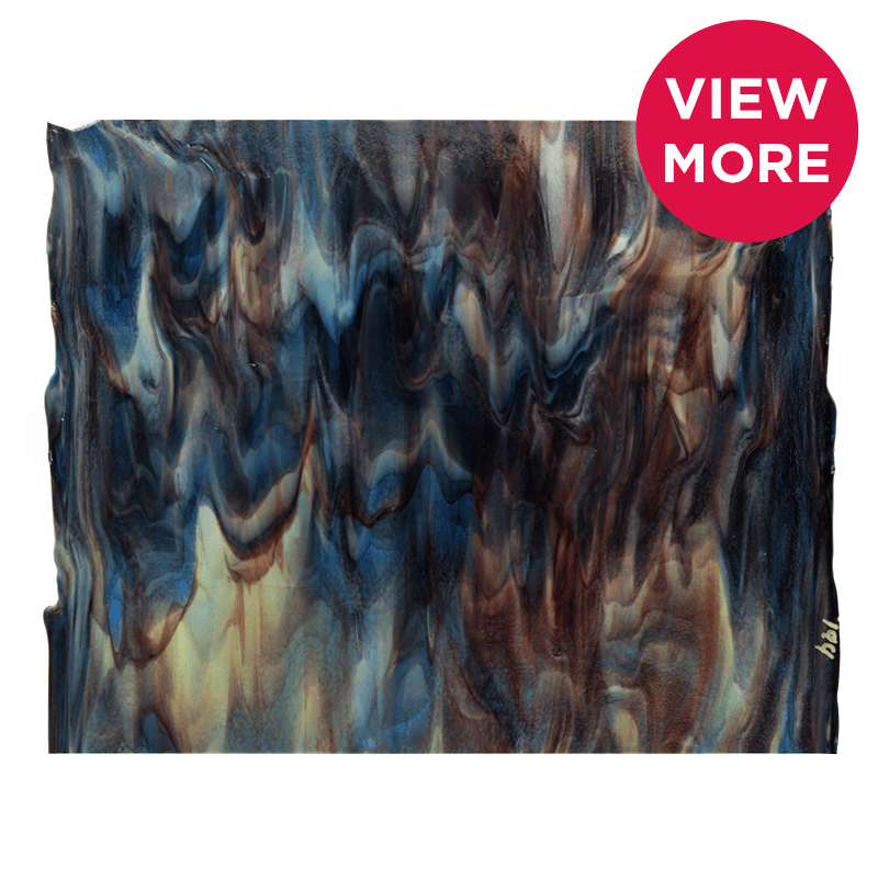 Bullseye Special: Green Opal & Caribbean Blue Streaky - TOP B - Warm Glass