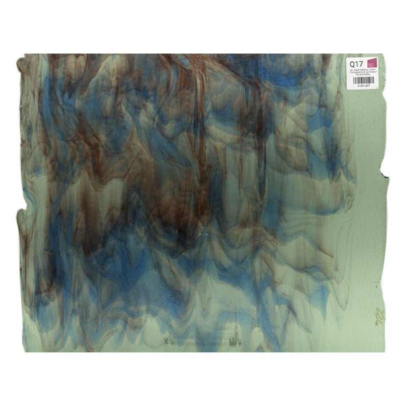 Bullseye Special: Green Transparent & Caribbean Blue Streaky - Warm Glass