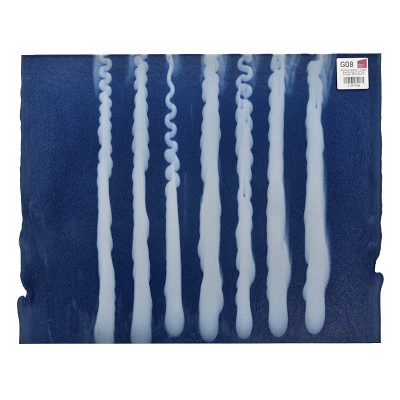 Bullseye Special: Indigo Blue & Warm White Stripes - BOTTOM A - Warm Glass